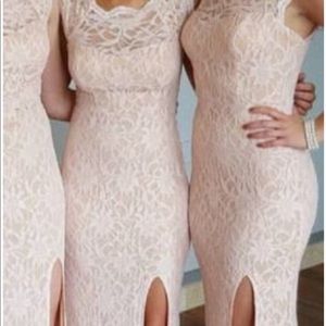 Worn once David’s Bridal formal pale pink gown